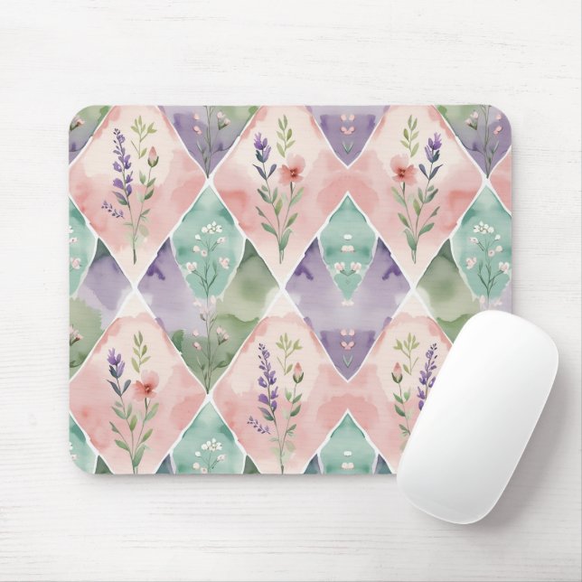 Tapis De Souris Watercolor Floral (Avec souris)