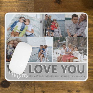 Tapis De Souris 'We Love You' Maman Photo Collage   Personnalisé