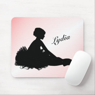 Tapis De Souris Weight Ballerina Personnalisé w Nom Rose