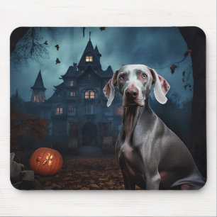 Tapis De Souris Weimaraner Halloween effrayant