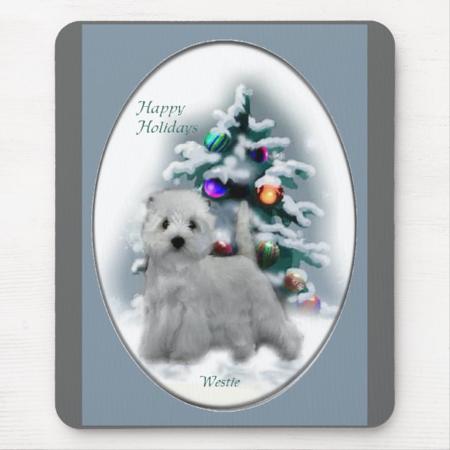 Tapis De Souris West Highland White Terrier Cadeaux de Noël (Devant)