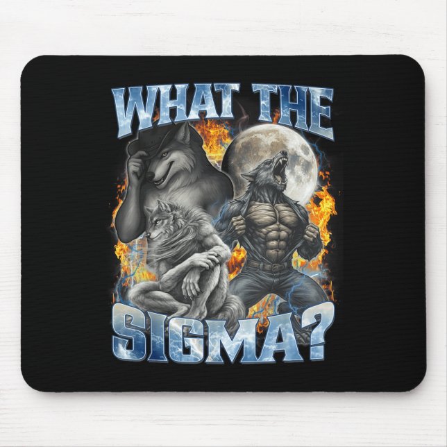 Tapis De Souris What The Sigma Cool Funny Alpha Wolf Werewolf Boot (Devant)