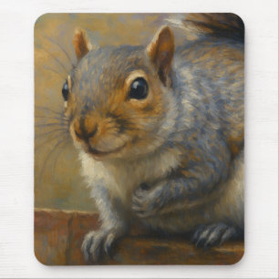 Tapis De Souris Whimsy des bois - Portrait réaliste des écureuil
