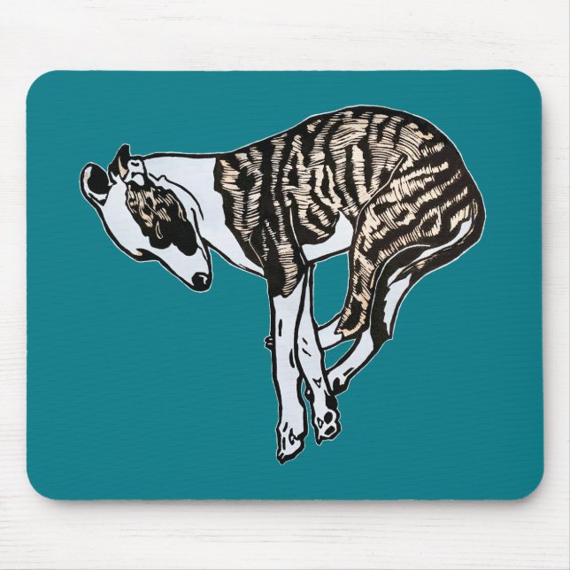 Tapis De Souris Whippet somnolent brindle de faon (Devant)