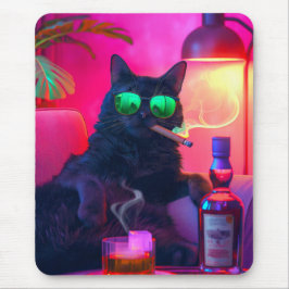 Tapis De Souris Whiskey de chat Gentleman | Barre amusante