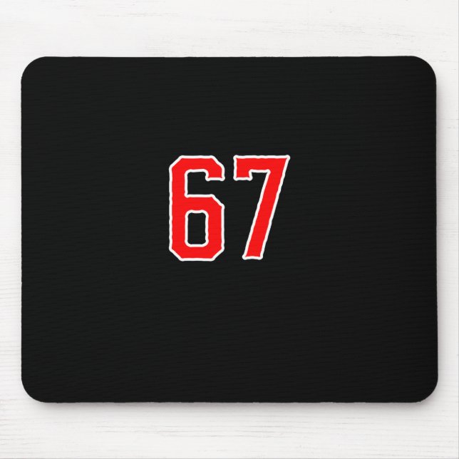 Tapis De Souris White Red Sports Team Number #67 Swea  (Devant)