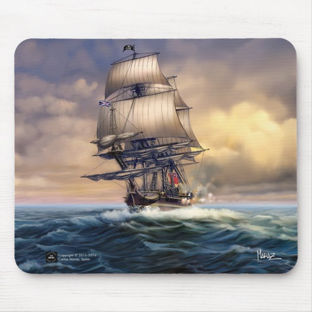 Tapis De Souris Whydah Gally Peinture de navire historique Cadeaux (Devant)