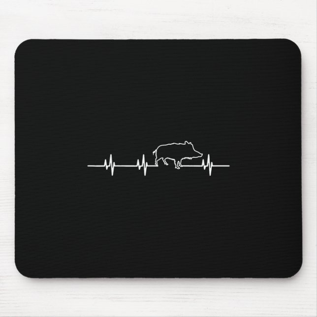 Tapis De Souris Wild Boar Heartbeat Ekg Hog Hunter Hunt Hunting  (Devant)