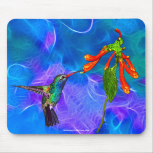 Tapis De Souris Wild Hummingbird Oiseaux-amoureux de la série Art