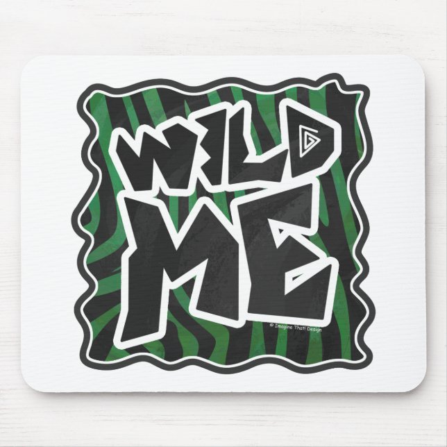 Tapis De Souris Wild Me vert et noir zèbre modèle (Devant)