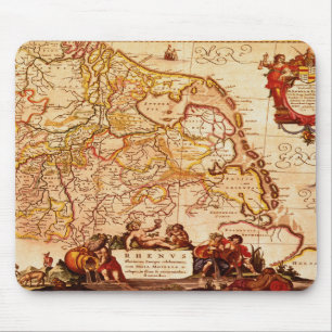 Tapis De Souris Willem Janszoon Blaeu Ancienne carte allemande