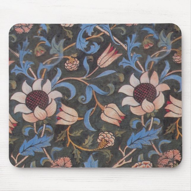 Tapis De Souris William Morris Evenlode Textile Floral Art (Devant)