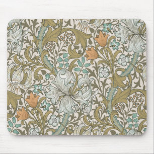Tapis De Souris William Morris Golden Lily Bleu Or Classique