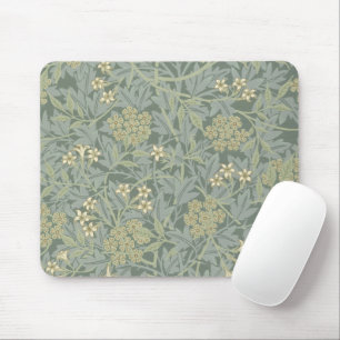 Tapis De Souris William Morris Jasmine Bleu Vert Art Botanique