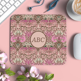 Tapis De Souris William Morris Peacock et le monogramme du dragon