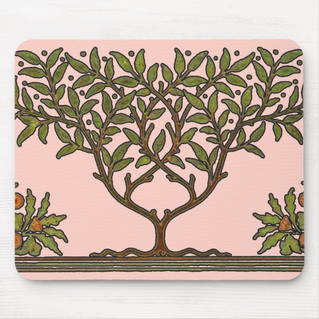 Tapis De Souris William Morris Tree Frieze Fond d'écran floral (Devant)