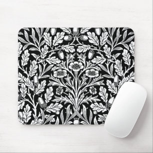 Tapis De Souris William Morris Vintage motif chêne noir et blanc
