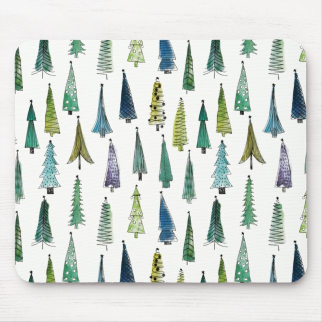 Tapis De Souris Winterholiday Evergreen Trees (Devant)