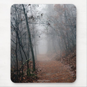 Tapis De Souris Winters Fog - Pas de fin en vue sur le sentier Cad