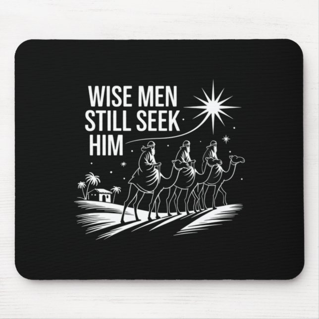 Tapis De Souris Wise Men Still Seek Him Christian Christmas Jesus  (Devant)