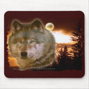 Tapis De Souris Wolf et Moon Mousepad