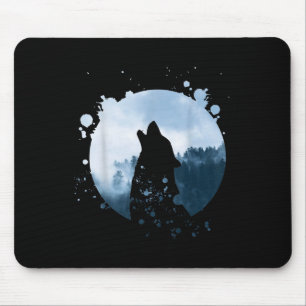Tapis De Souris Wolf Hommes Silhouette Animal Motif De l'environne