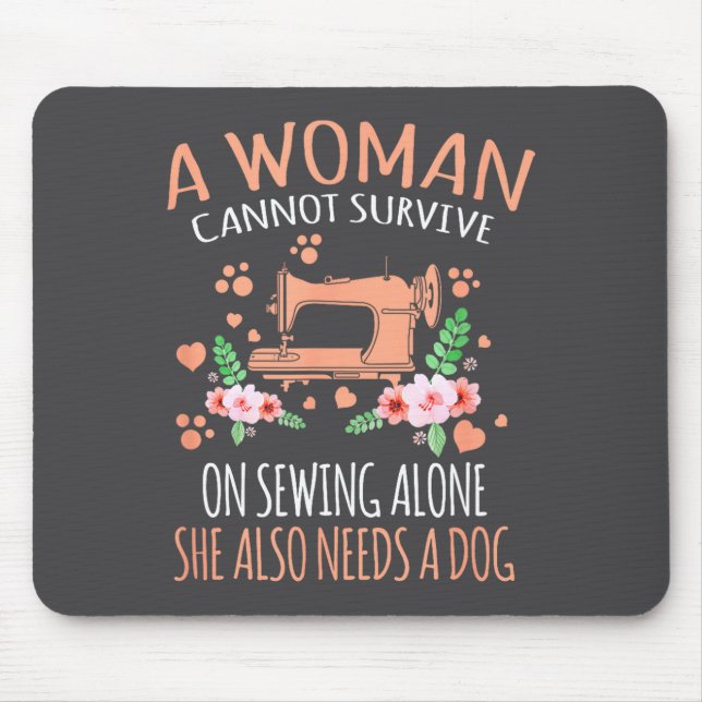 Tapis De Souris Woman Funny Sewing Quote  (Devant)