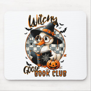 Tapis De Souris Womens Funny Witchy Goose Book Club Halloween Shir
