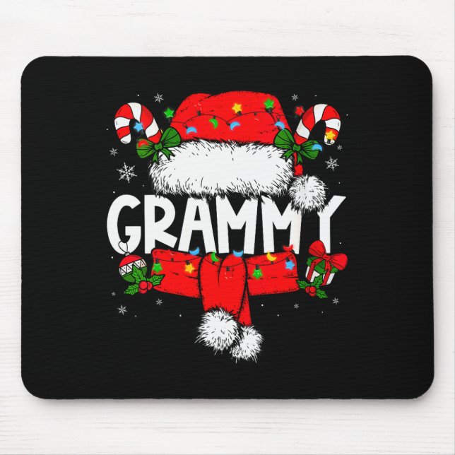 Tapis De Souris Womens Grammy Christmas Pajama Santa Claus Family  (Devant)