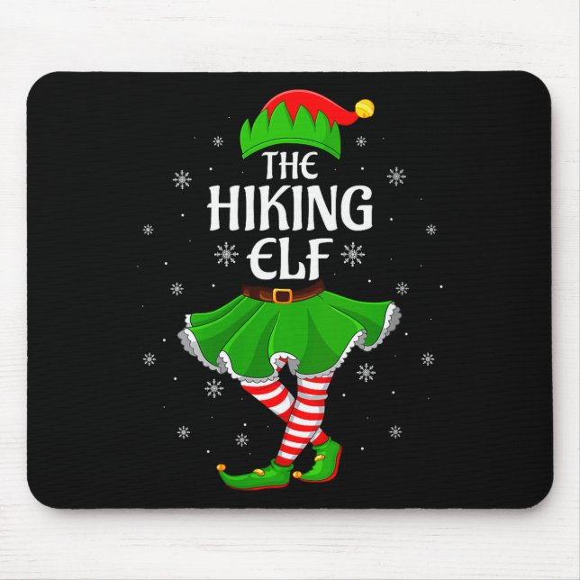 Tapis De Souris Womens Hiking Elf Christmas Family Girls Women Elf (Devant)