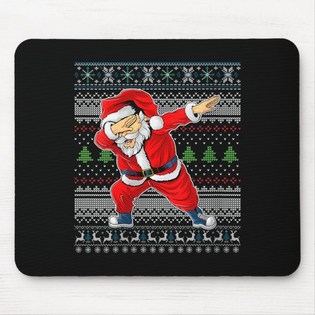 Tapis De Souris Womens Merry Christmas Dabbing Santa Claus Xmas Ho (Devant)