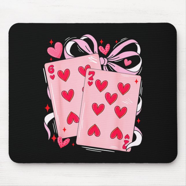 Tapis De Souris Womens Retro Six Seven 67 Meme Valentines Day Play (Devant)