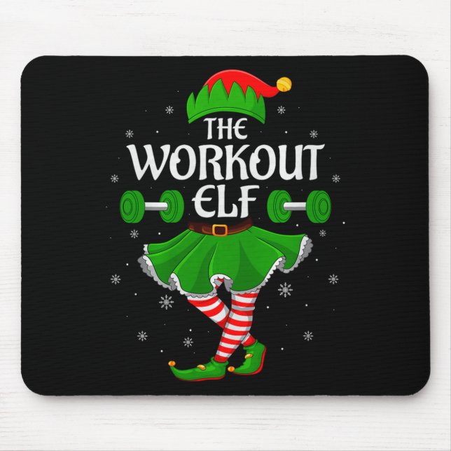 Tapis De Souris Workout Elf Christmas Family Girls Women Elf Squad (Devant)