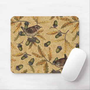 Tapis De Souris Wrens et glands sur le miel