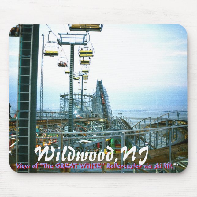 Tapis De Souris ww3, Wildwood, NJ, vue "du GRAND" Rol BLANC… (Devant)
