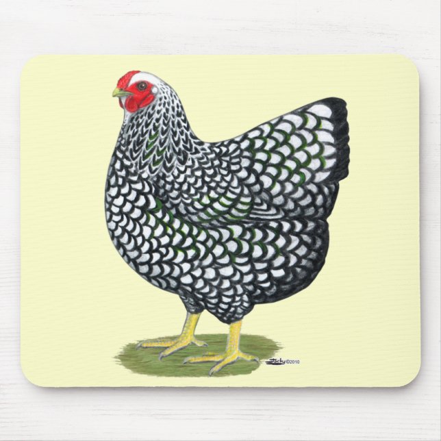 Tapis De Souris Wyandotte : Hen à lacet argent (Devant)