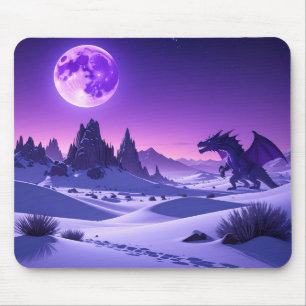 Tapis de souris Wyrm lunaire – Dragon violet sous