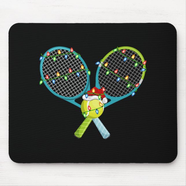 Tapis De Souris Xmas Lights Santa Hat Tennis Christmas Premium  (Devant)