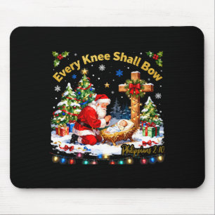 Tapis De Souris Xmas Tout Genou Fléchira Santa Noël Nativité