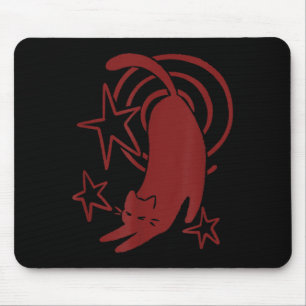 Tapis De Souris Y2K 90s Mignon Tomcat Endormi S'étirant Sous