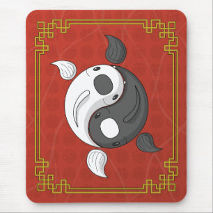 Tapis De Souris Yin et Yang le Koi Mousepad