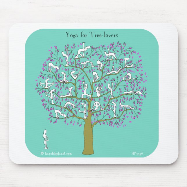 Tapis De Souris yoga pour des amants d'arbre (Devant)