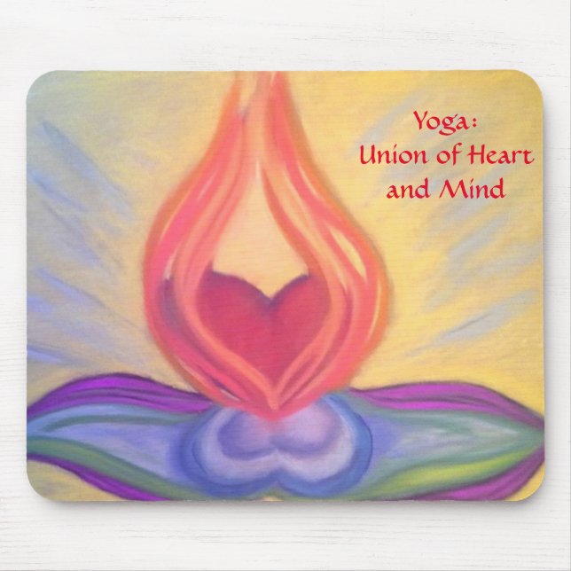 Tapis De Souris Yoga : Union de mousepad de coeur et d'esprit (Devant)