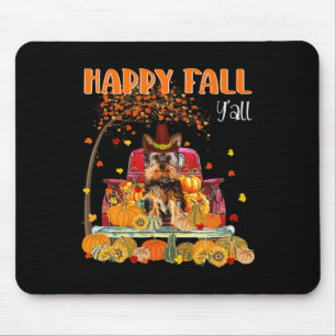 Tapis De Souris Yorkie Chien Automne Automne Citrouille Camion Map