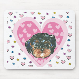 Tapis De Souris Yorkie Poo de la Saint-Valentin