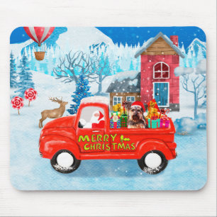 Tapis De Souris Yorkshire Terrier Chien Livraison de Noël Camion