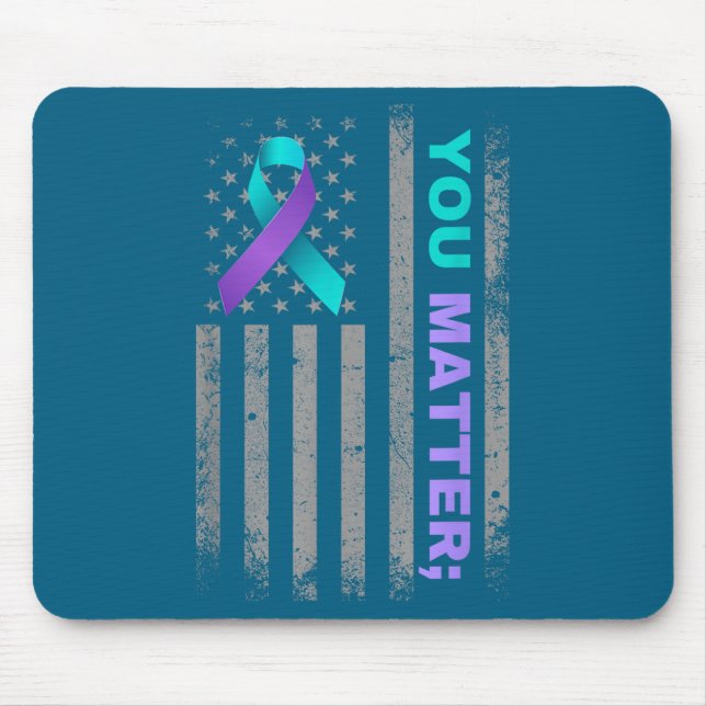Tapis De Souris You Suicide Prevention Awareness American Flag Rib (Devant)