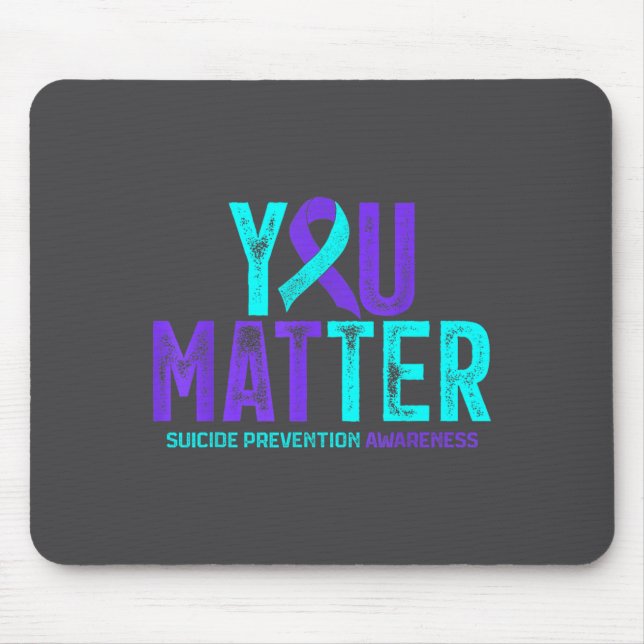 Tapis De Souris You - Suicide Prevention Teal Purple Awareness Rib (Devant)