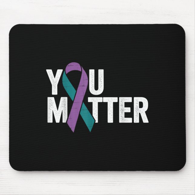 Tapis De Souris You - Suicide Prevention Teal Purple Awareness Rib (Devant)