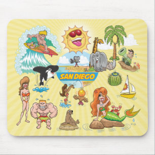 Tapis De Souris Zany San Diego Cartographie de souris